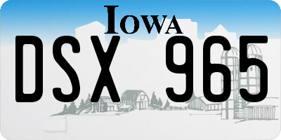 IA license plate DSX965