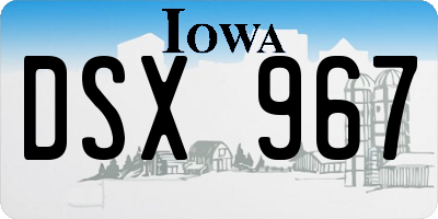 IA license plate DSX967