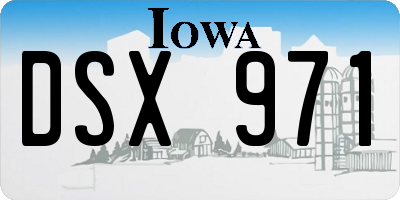 IA license plate DSX971