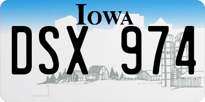 IA license plate DSX974