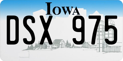 IA license plate DSX975