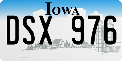 IA license plate DSX976