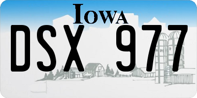 IA license plate DSX977