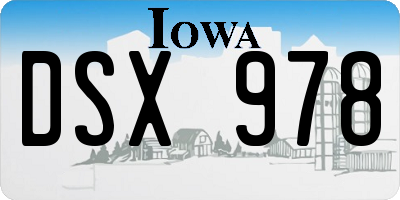 IA license plate DSX978