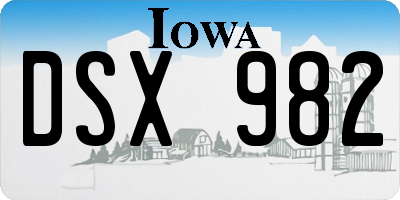 IA license plate DSX982