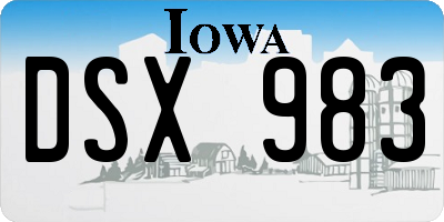 IA license plate DSX983
