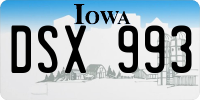 IA license plate DSX993