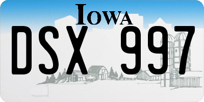 IA license plate DSX997