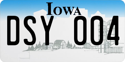 IA license plate DSY004