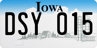 IA license plate DSY015