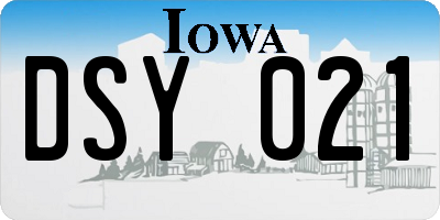 IA license plate DSY021