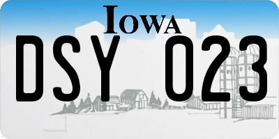 IA license plate DSY023