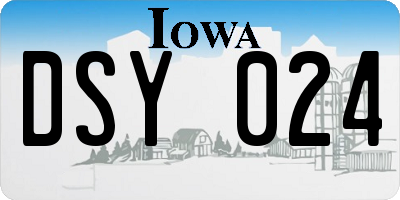 IA license plate DSY024