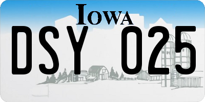 IA license plate DSY025
