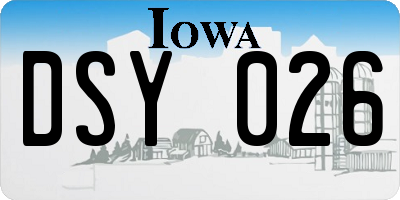 IA license plate DSY026