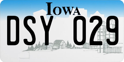 IA license plate DSY029