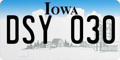 IA license plate DSY030