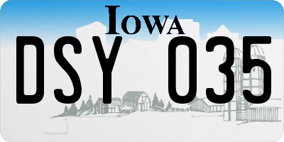 IA license plate DSY035
