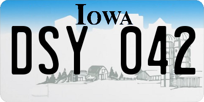 IA license plate DSY042