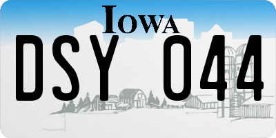 IA license plate DSY044