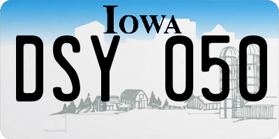 IA license plate DSY050