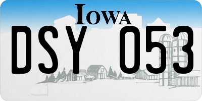 IA license plate DSY053