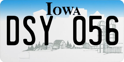 IA license plate DSY056