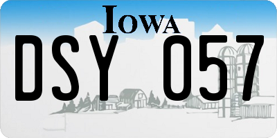 IA license plate DSY057