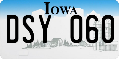 IA license plate DSY060