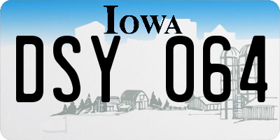 IA license plate DSY064