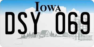 IA license plate DSY069