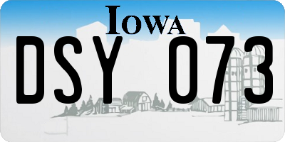 IA license plate DSY073