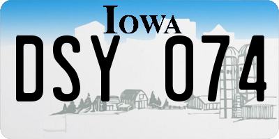 IA license plate DSY074