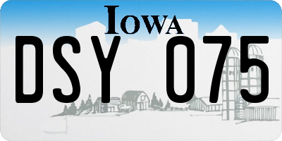 IA license plate DSY075