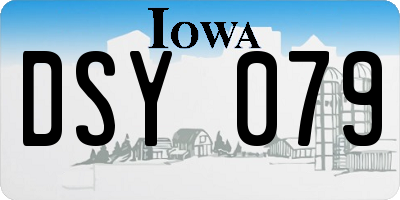IA license plate DSY079