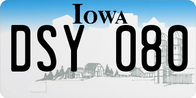 IA license plate DSY080