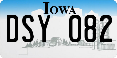 IA license plate DSY082