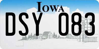 IA license plate DSY083