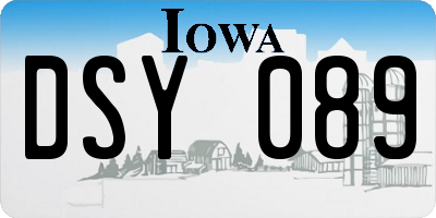 IA license plate DSY089