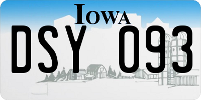 IA license plate DSY093