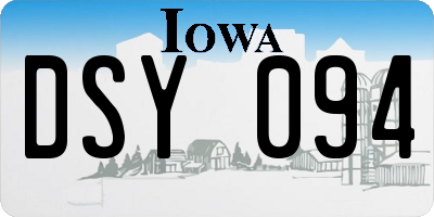 IA license plate DSY094