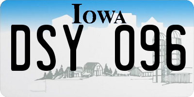 IA license plate DSY096