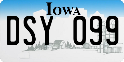 IA license plate DSY099
