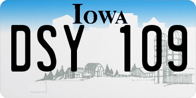 IA license plate DSY109
