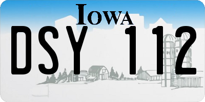 IA license plate DSY112