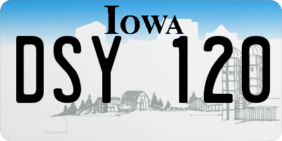 IA license plate DSY120