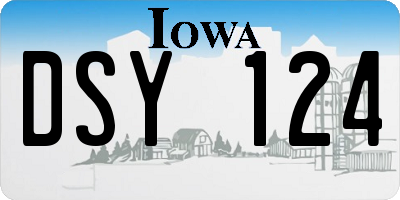 IA license plate DSY124