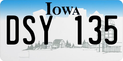 IA license plate DSY135
