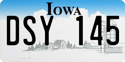 IA license plate DSY145