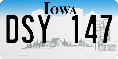 IA license plate DSY147